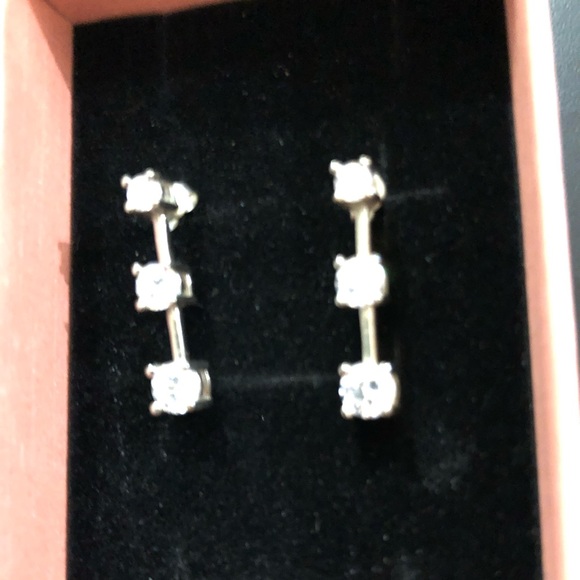3 Stone (CZ) Earrings - Picture 3 of 14